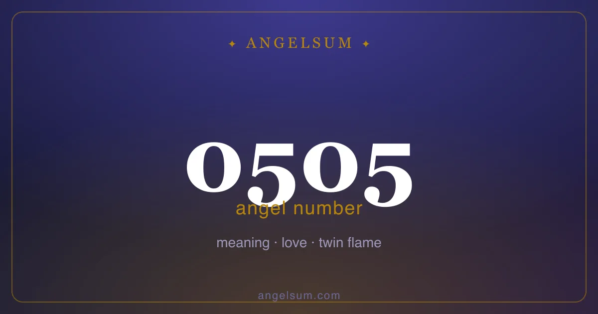 Angel number 0505 — meaning