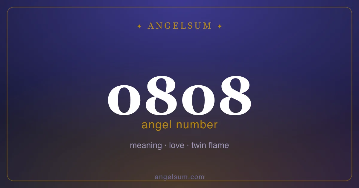 Angel number 0808 — meaning
