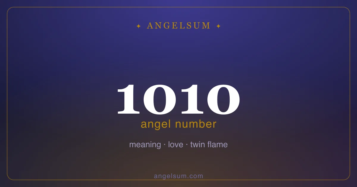 Angel number 1010 — meaning