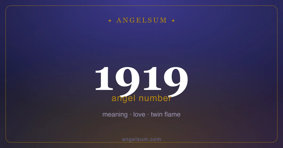 Angel number 1919 — meaning