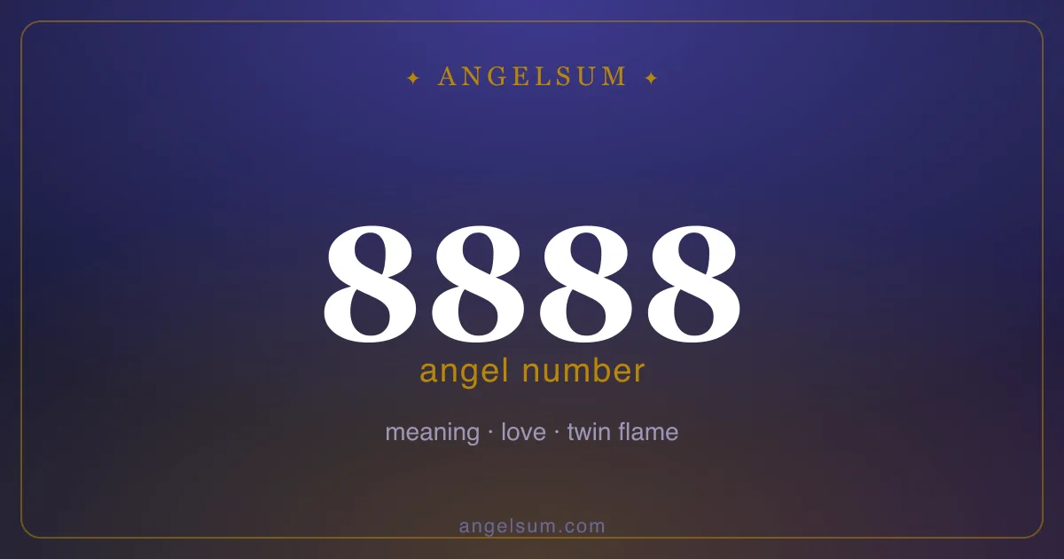 Angel number 8888 — meaning