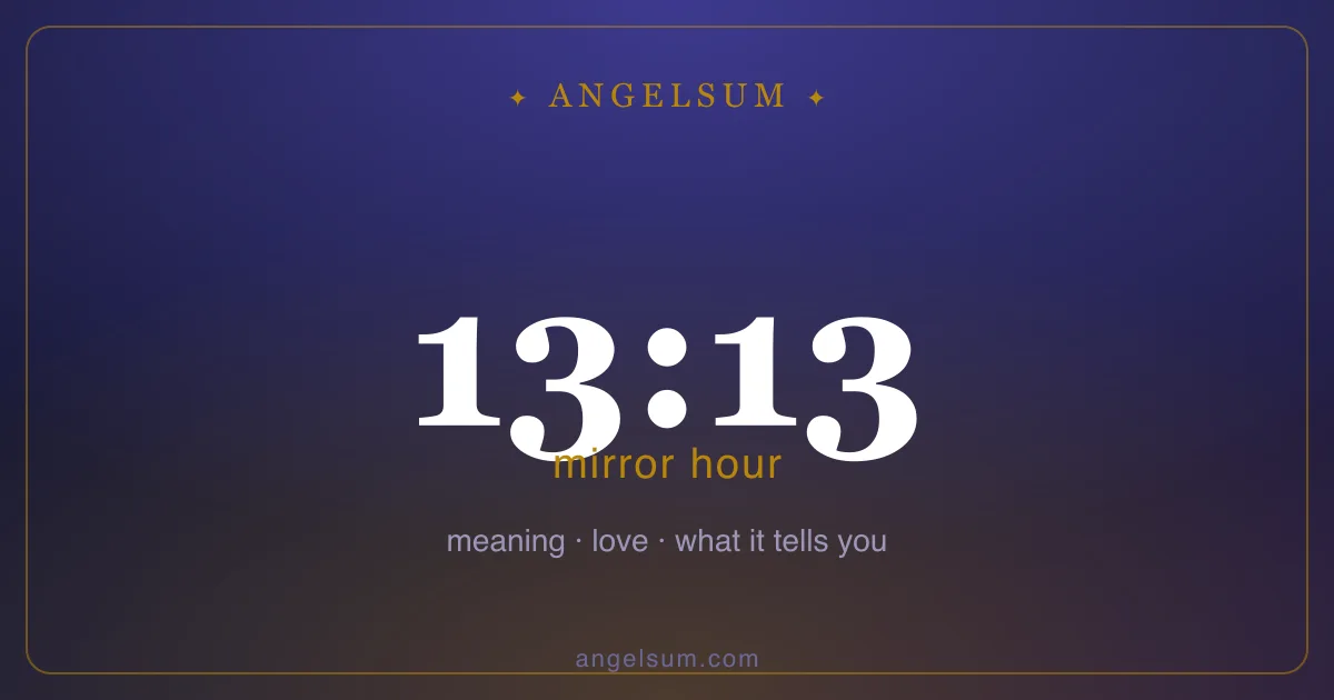 13:13 on the clock — mirror hour meaning