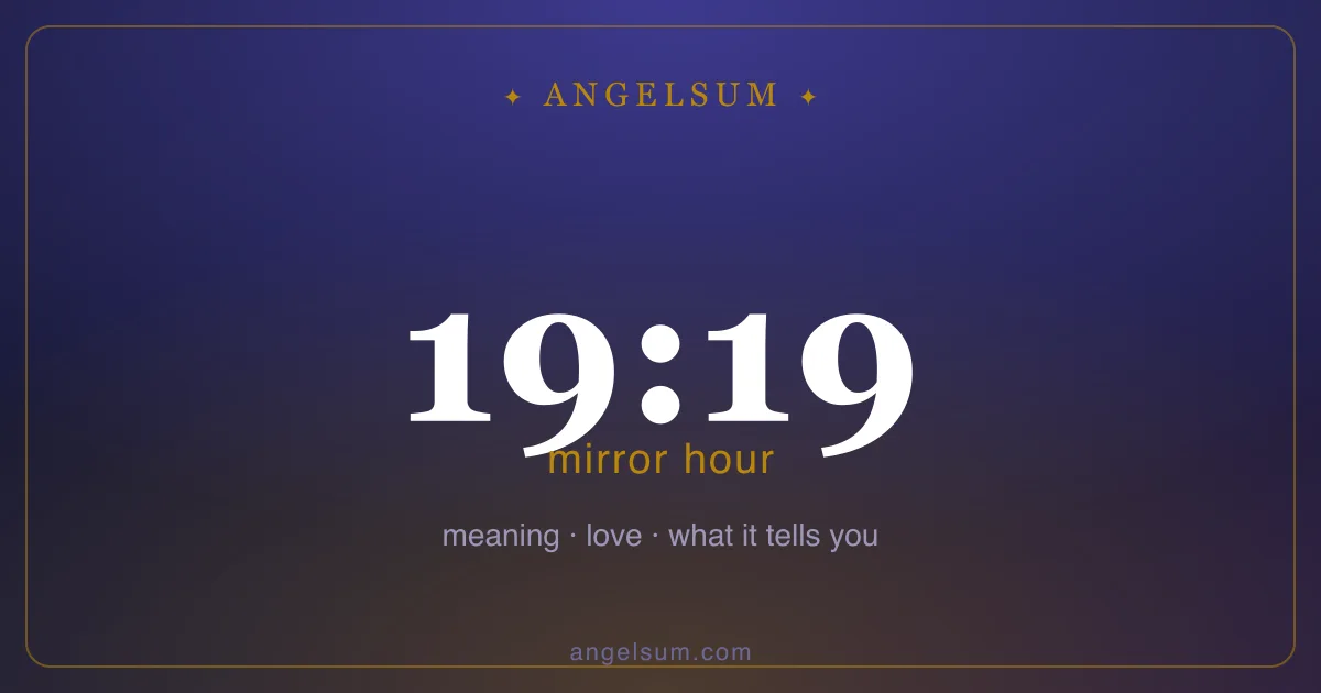 19:19 on the clock — mirror hour meaning