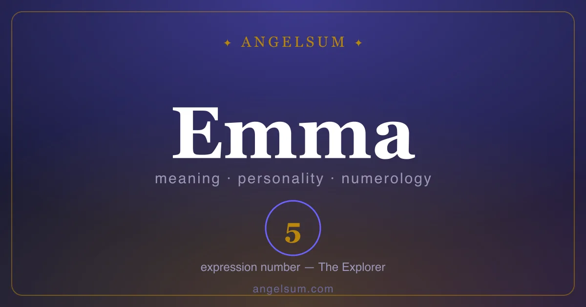 The name Emma — meaning, personality and numerology