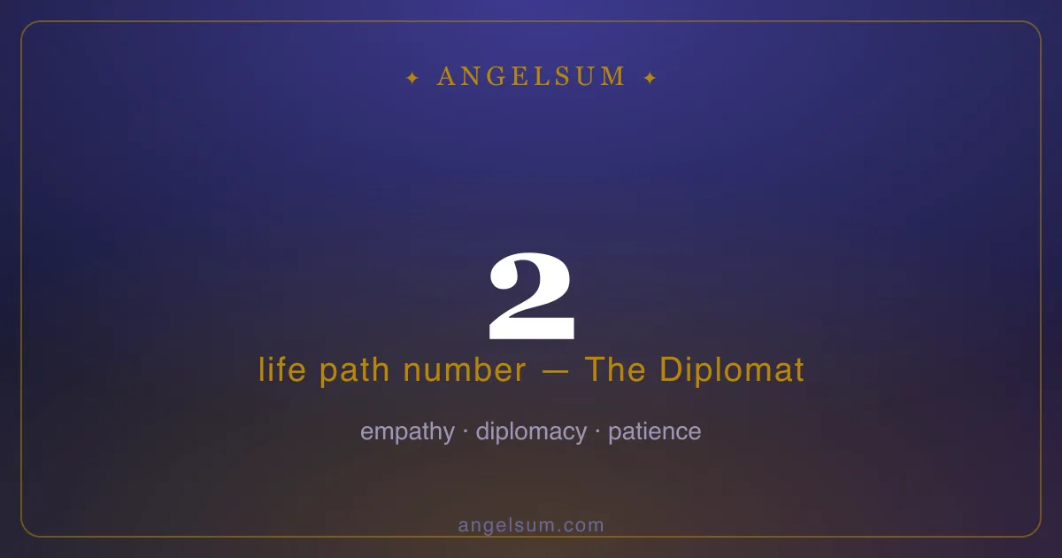 Life path number 2 in numerology — The Diplomat