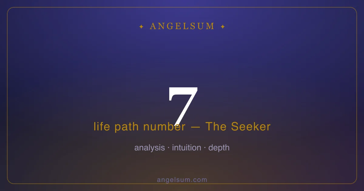Life path number 7 in numerology — The Seeker